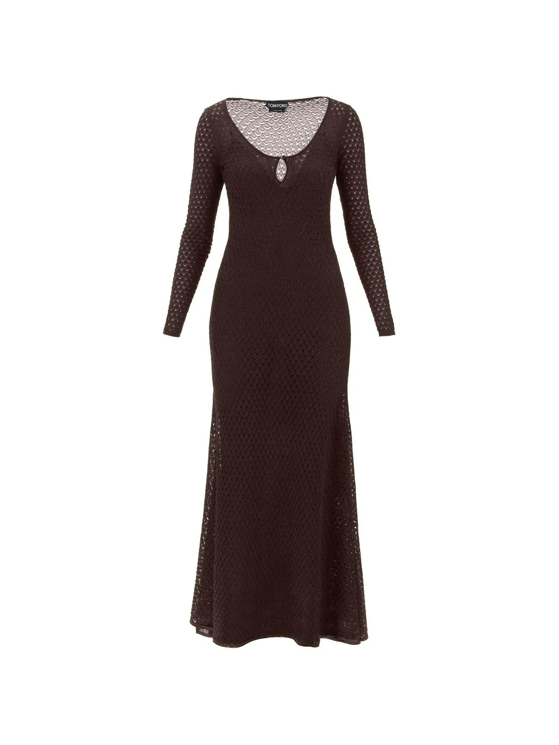 Scoop-Neck Open-Knit Dress