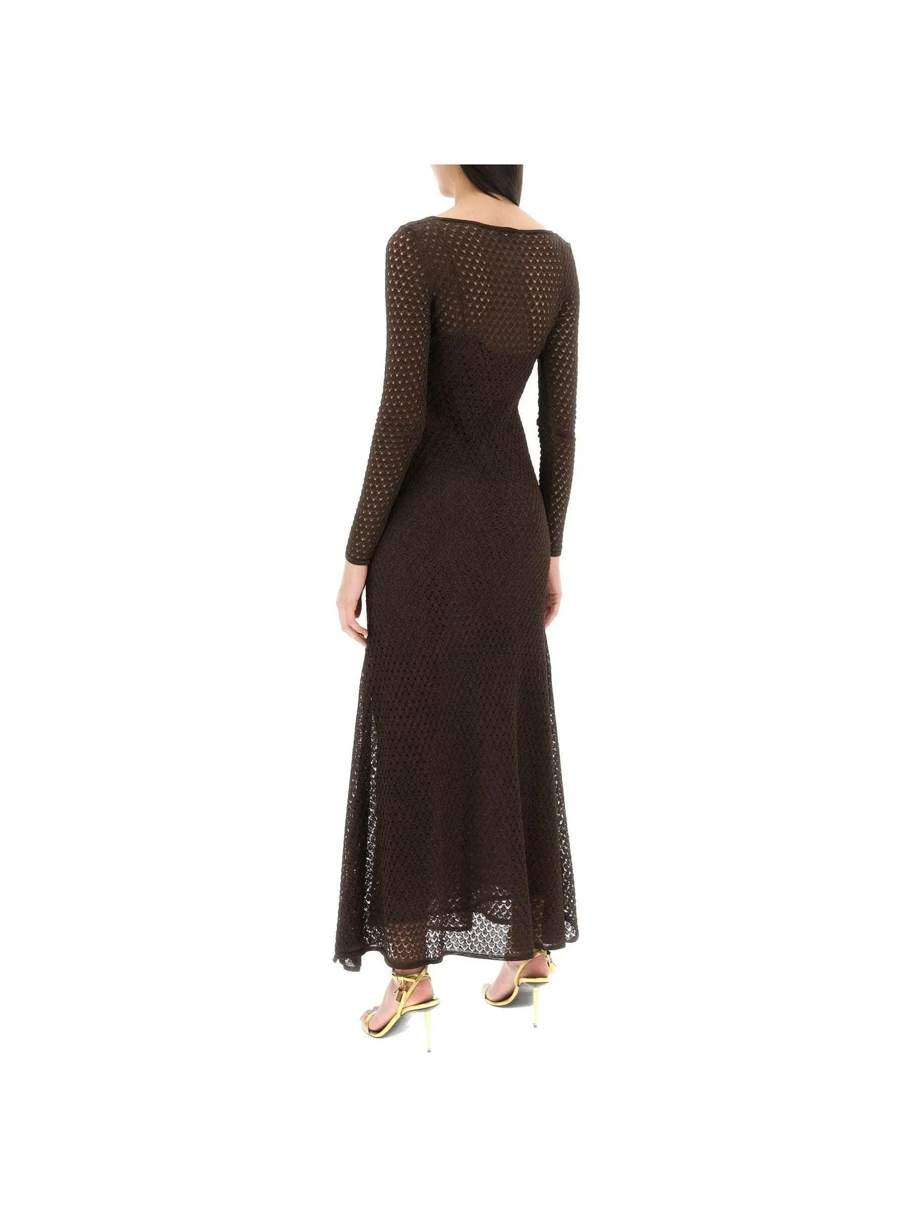 Scoop-Neck Open-Knit Dress