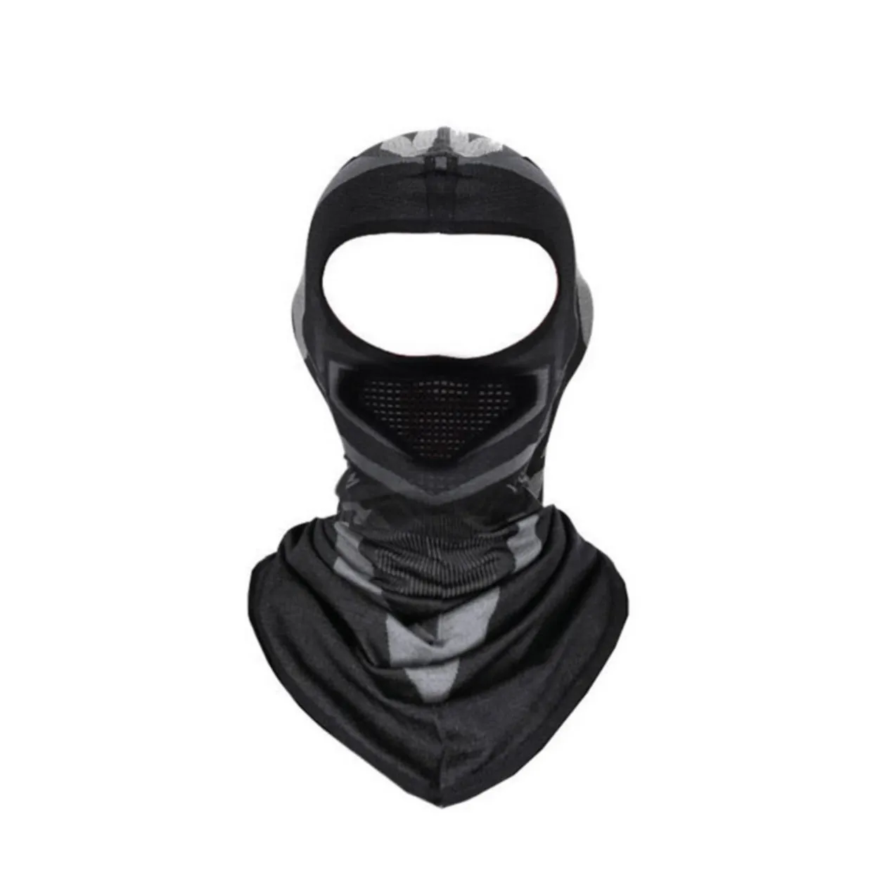 Ski balaclava motorcycle bandana cold   UV face mask with print - black / gray
