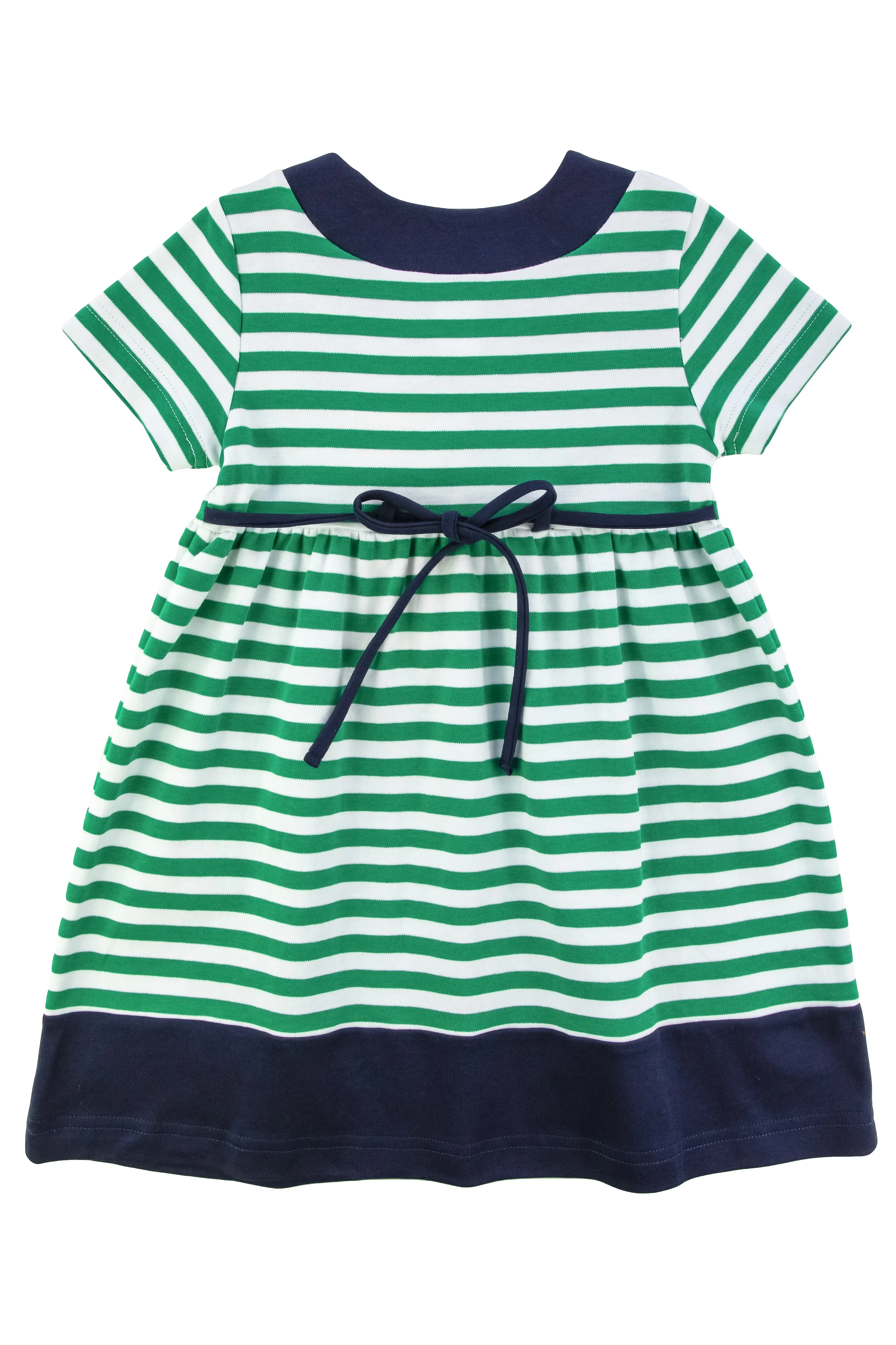 Stripe Knit Waist Dress With Apples