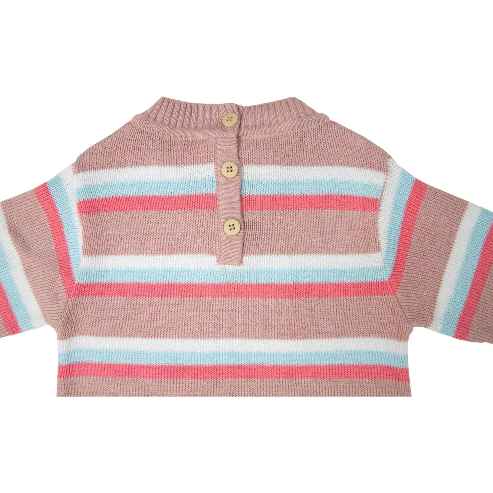 Striped Knit Dress Dusty Pink