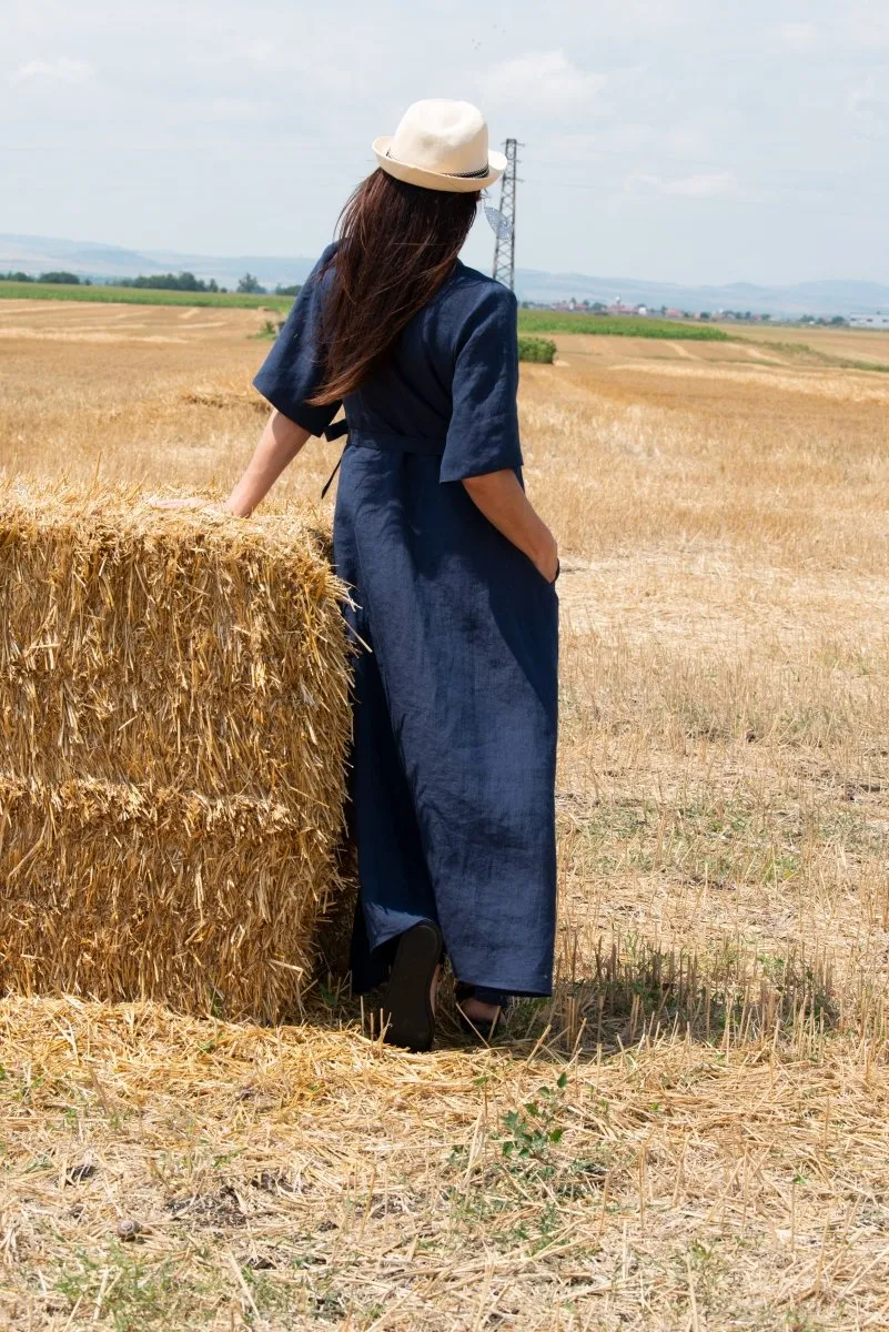 Summer Linen Wrap Dress VERONA