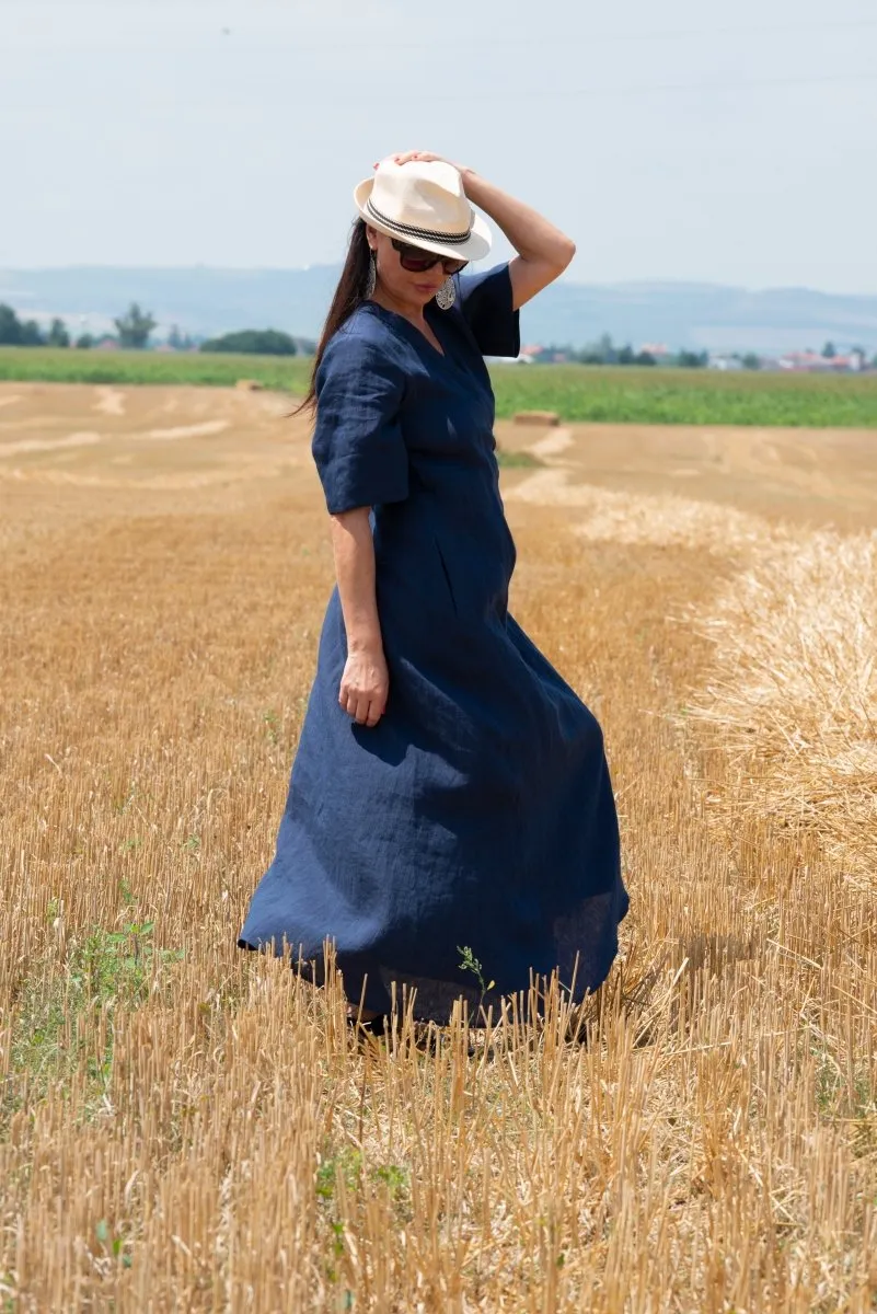 Summer Linen Wrap Dress VERONA