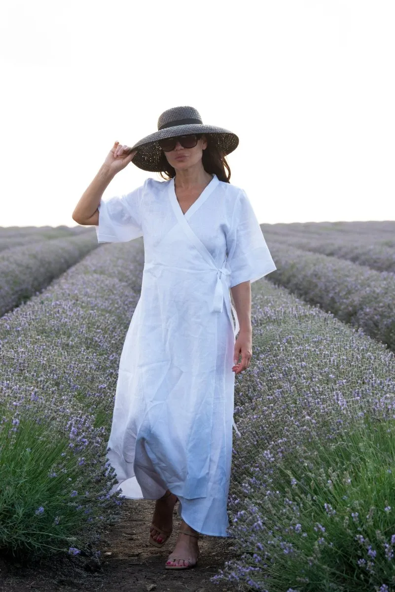 Summer Linen Wrap Dress VERONA