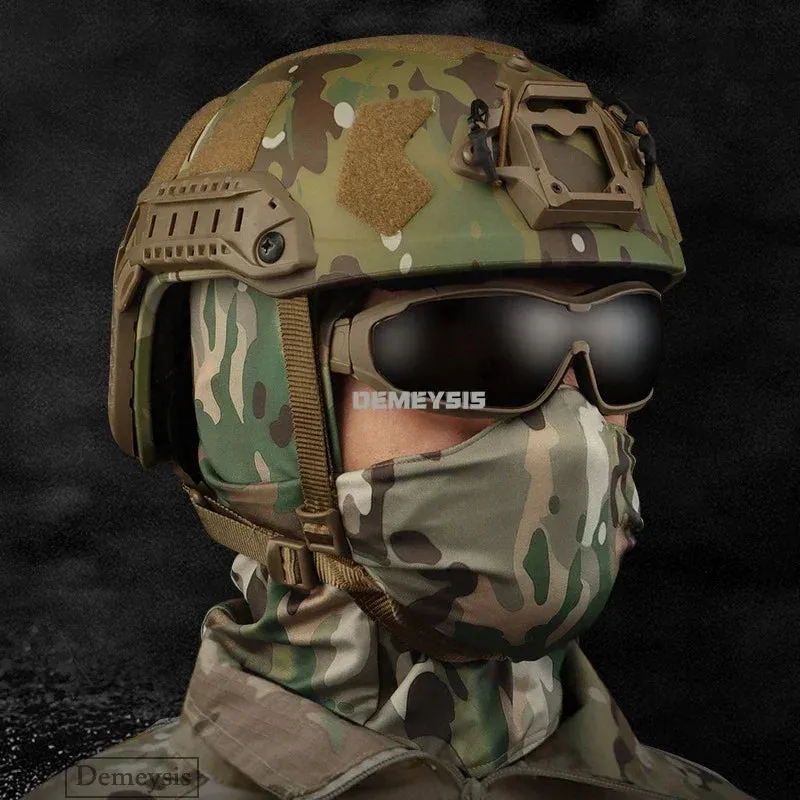 Tactical Balaclava Mask with Inner Silicone Half Face Protection Windproof Headgear