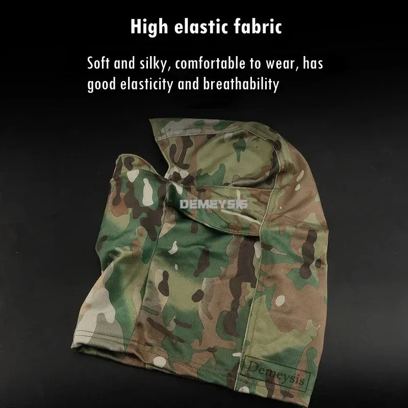 Tactical Balaclava Mask with Inner Silicone Half Face Protection Windproof Headgear