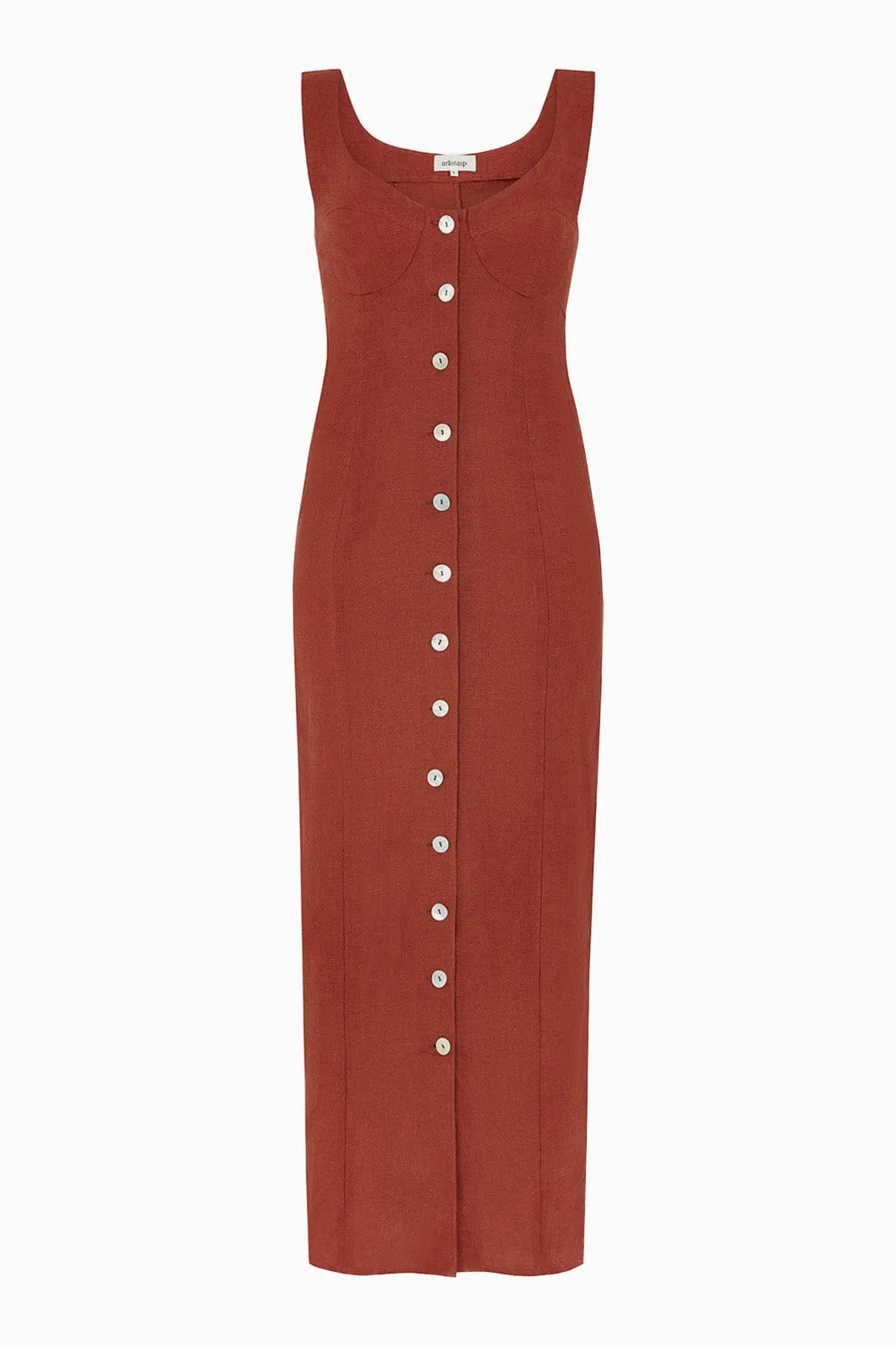 The Alice Bustier Dress in terracotta