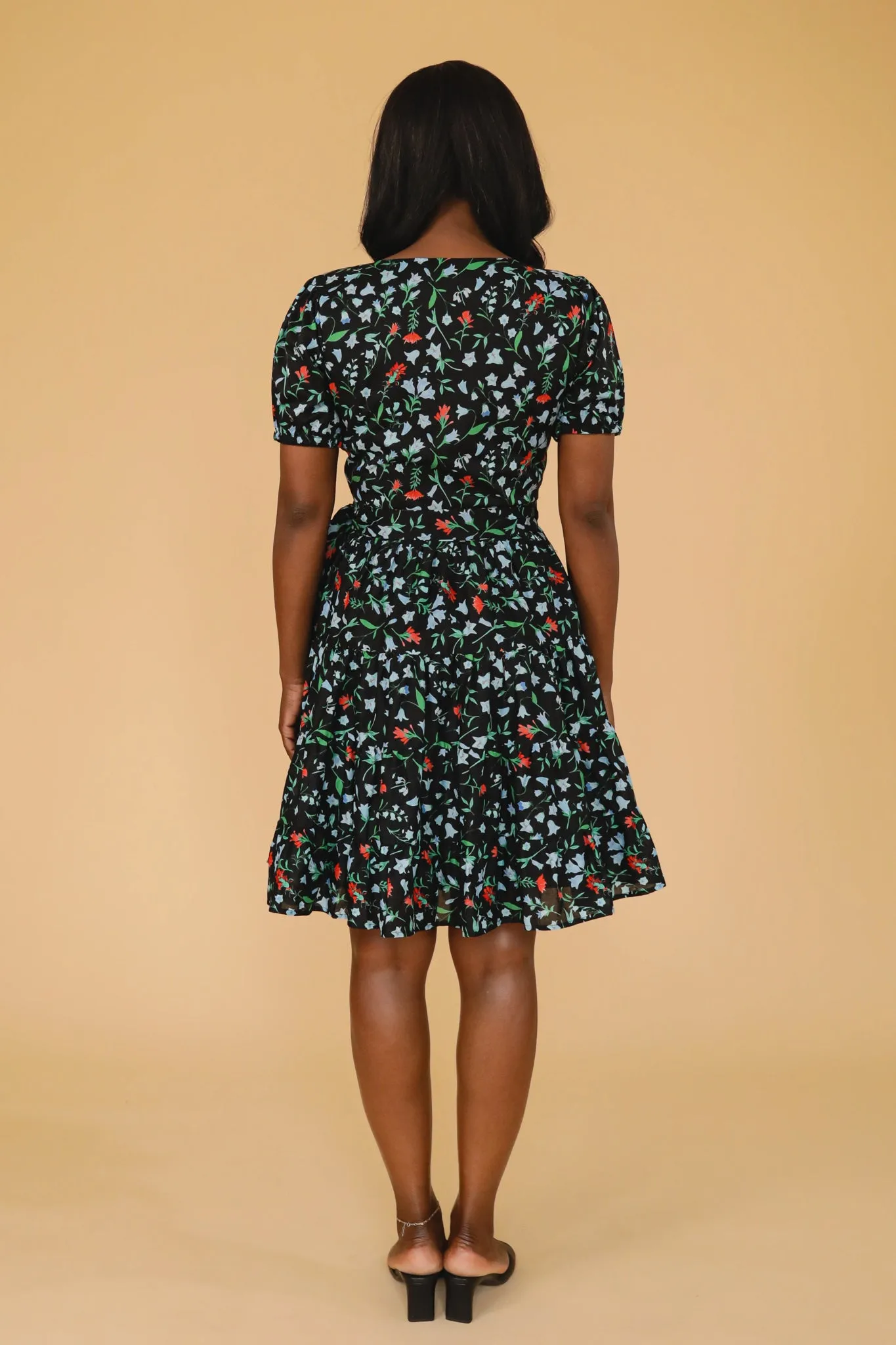 Tier Mini Wrap Dress  - Mountain Wildflowers - FINAL SALE