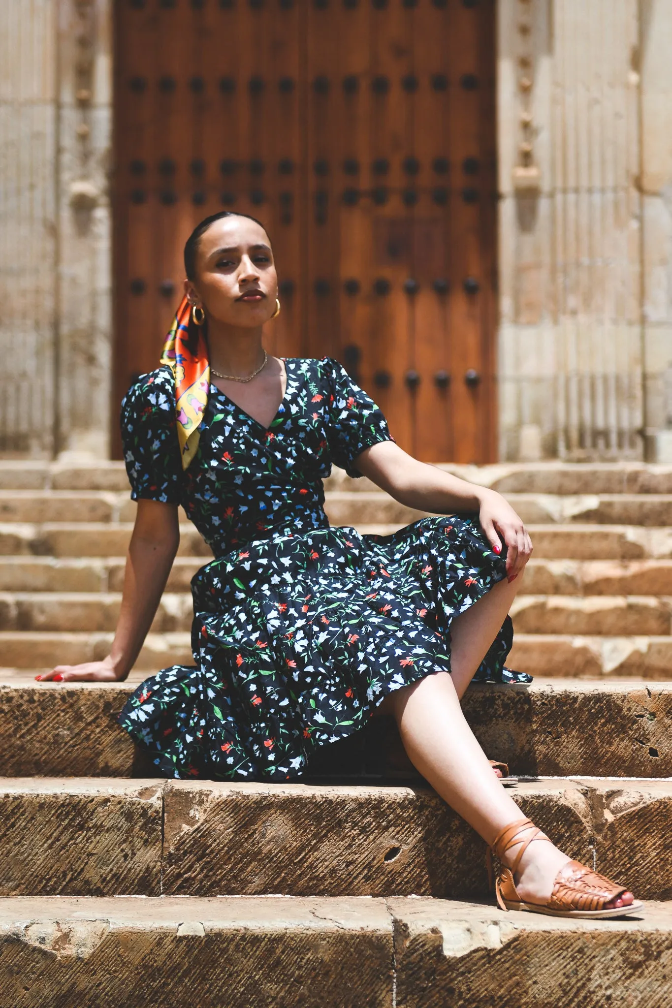 Tier Mini Wrap Dress  - Mountain Wildflowers - FINAL SALE