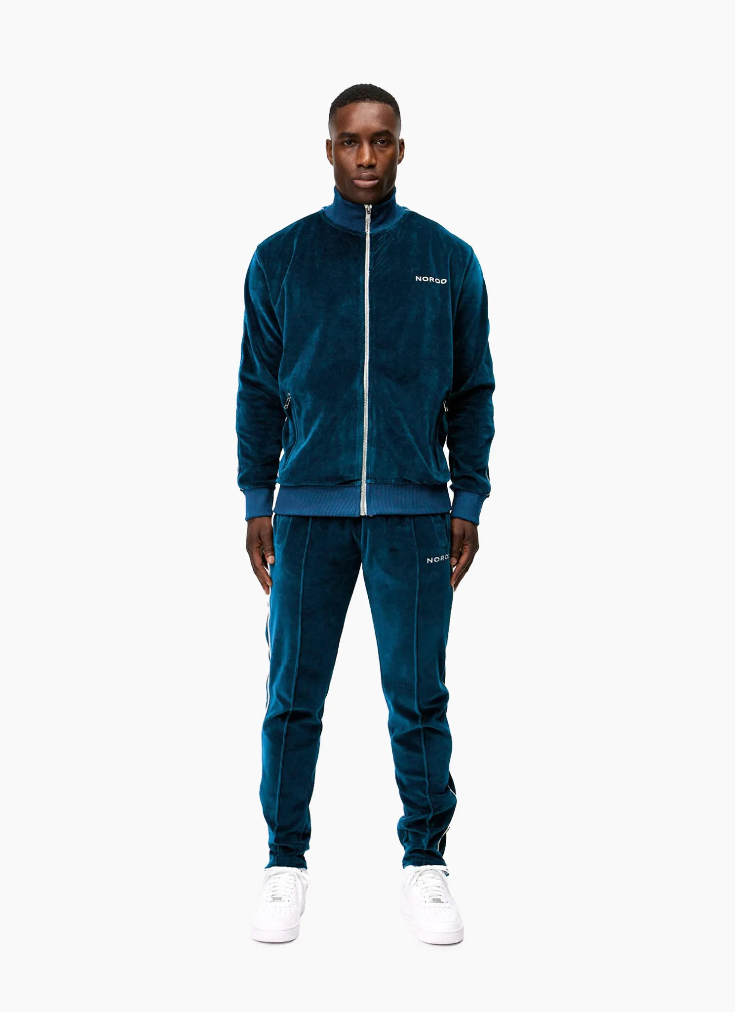 VELVET TRACK JACKET BLUE