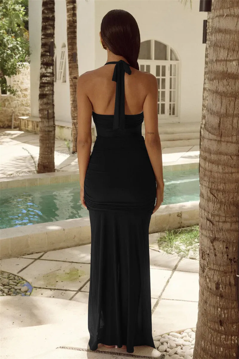 Veronica Strapless Draped Sexy Maxi Dress