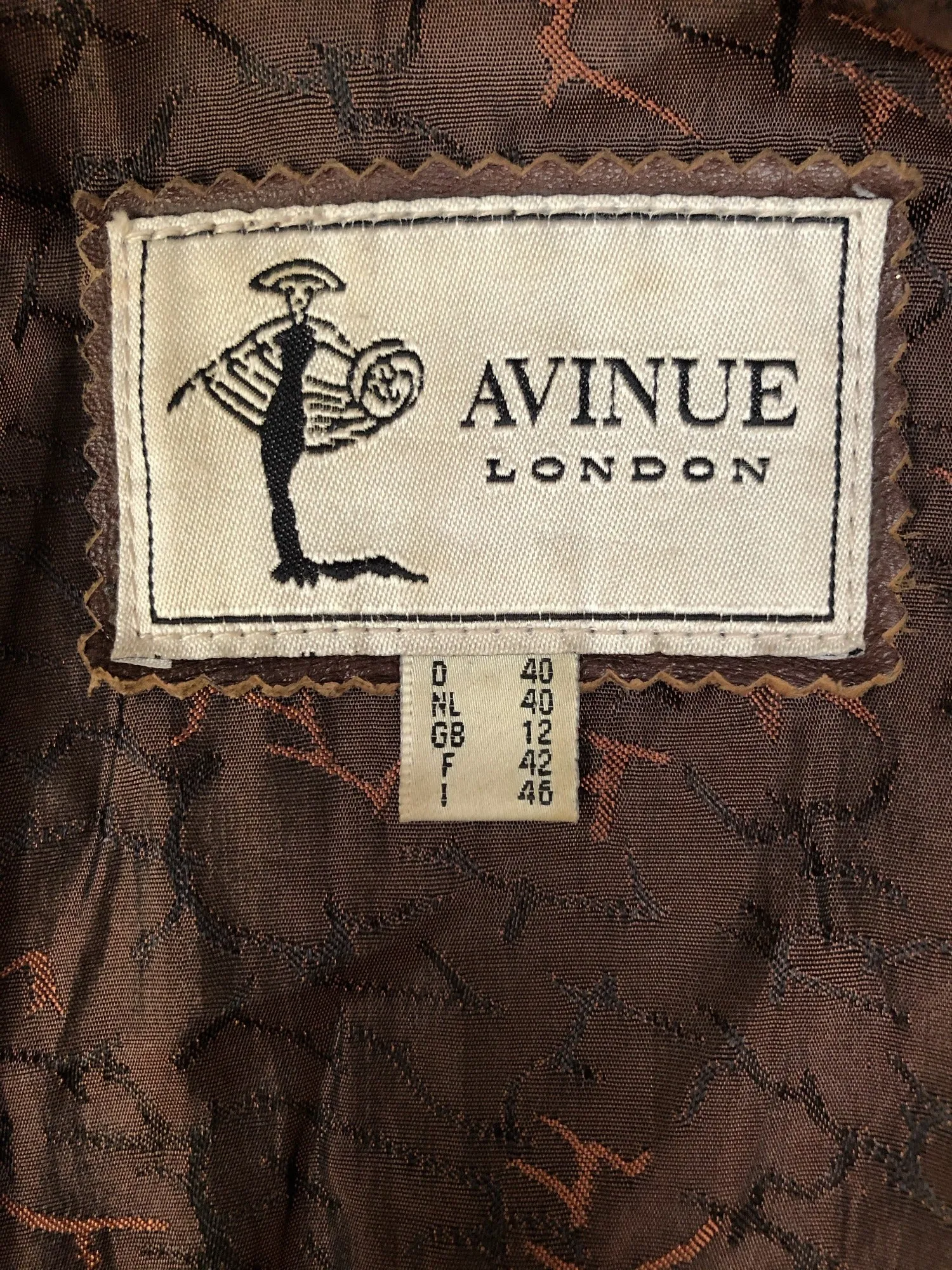 Vintage Real Fur Leather Coat by Avinue London - Brown - Size UK 12