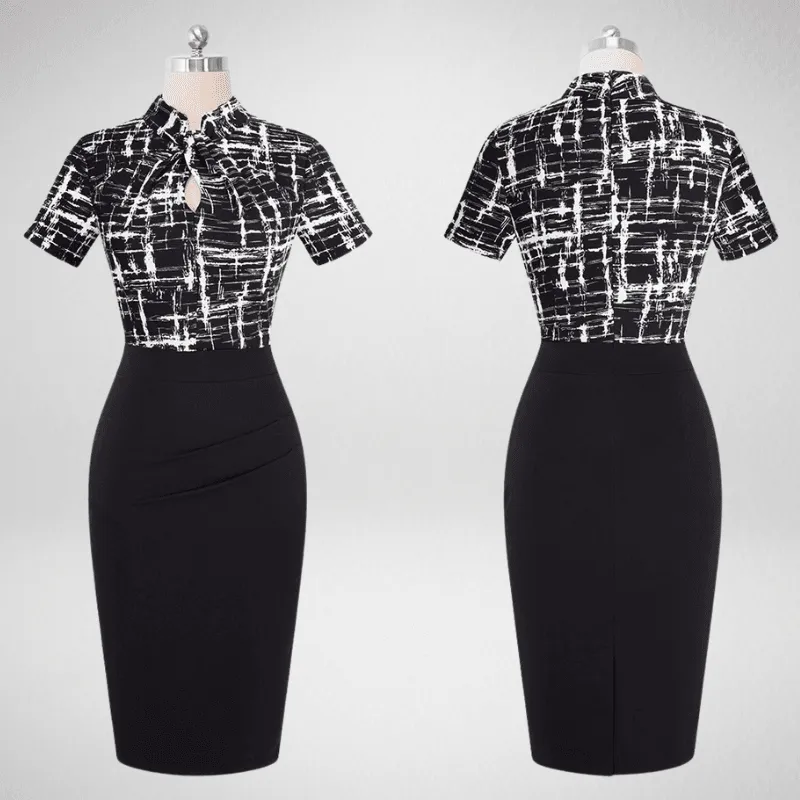 Vintage Two-Piece Effect Bodycon Dress