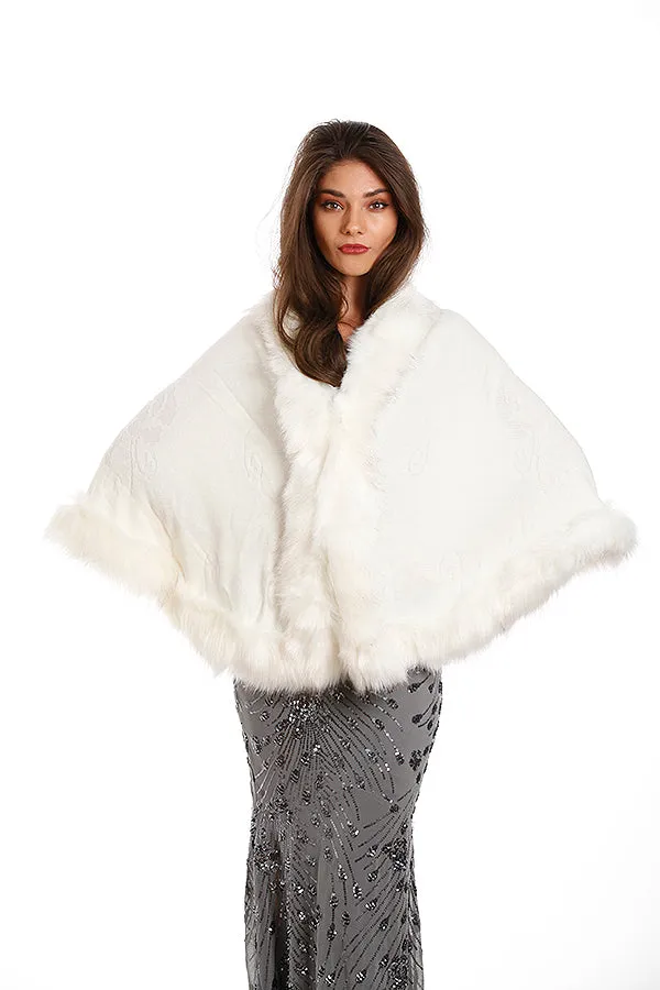 White Faux Fur Cape Cardigan