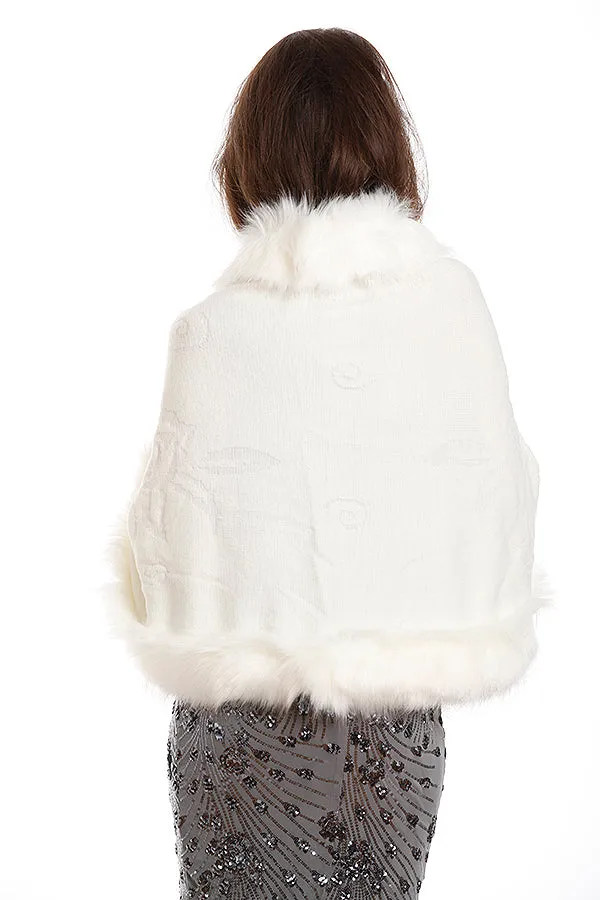 White Faux Fur Cape Cardigan