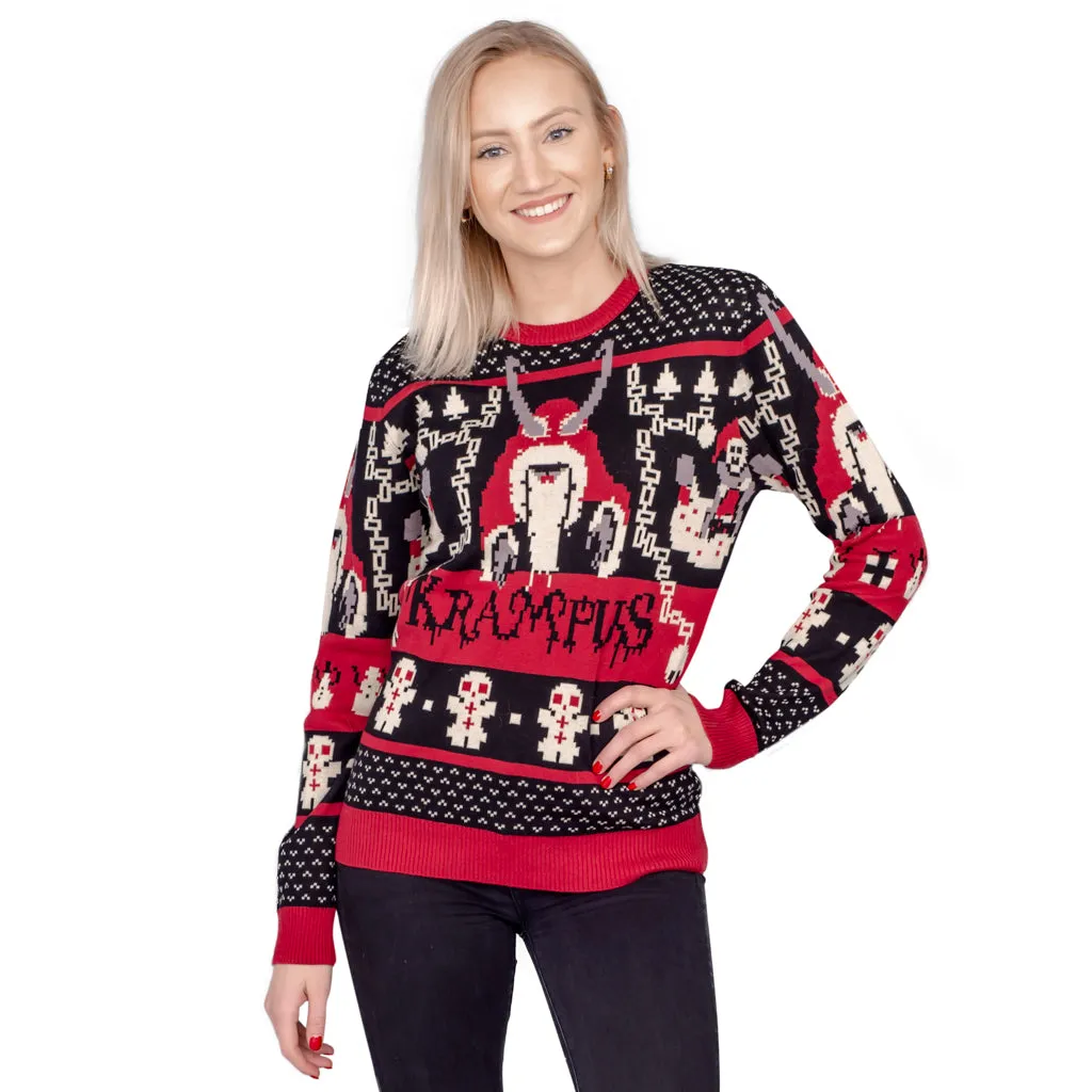 Women's Novelty Christmas Jumper Krampus Knit - JulesRoche