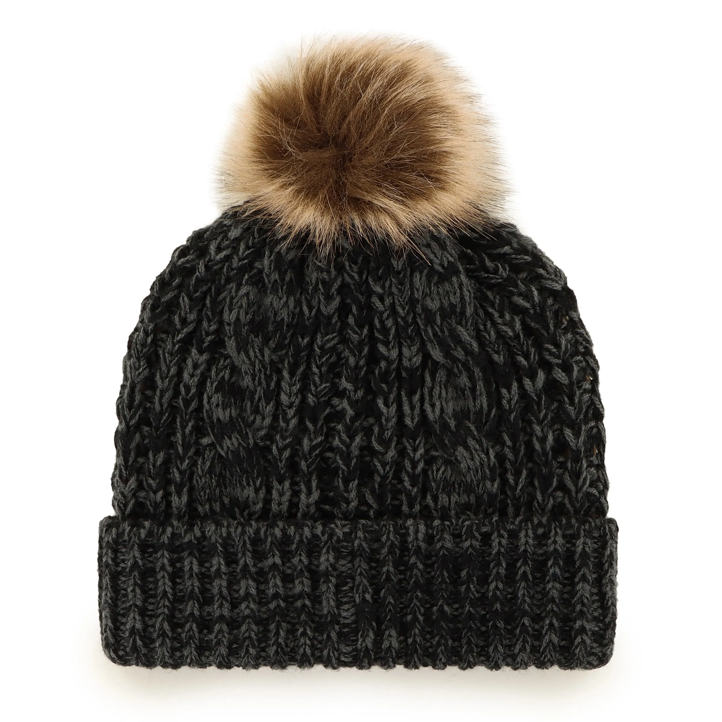 Women's Toronto Raptors '47 Brand Black Meeko Cuffed Knit Beanie with Pom