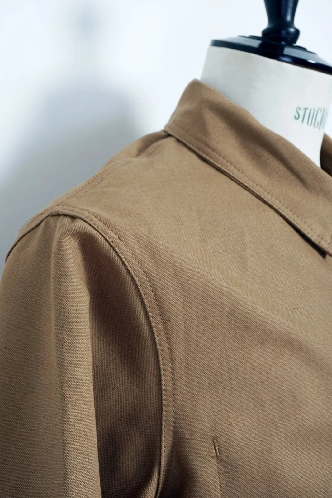 WORK JACKET | Linen/Cotton Blend | Light Brown