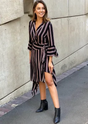 YW2051SS Striped Wrap Maxi Dress (Pack)